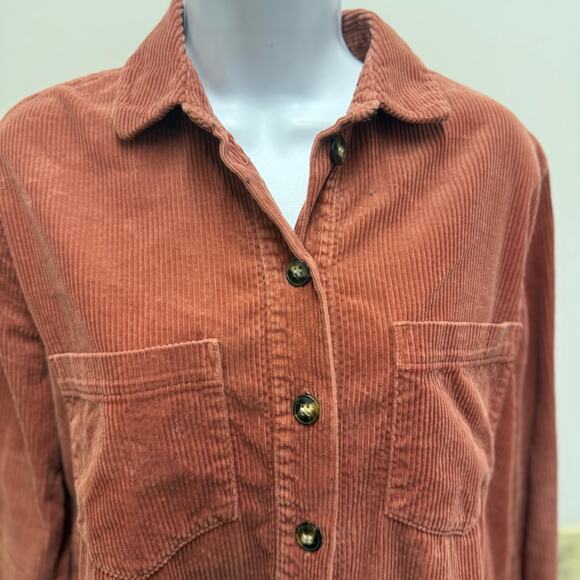 Madewell Women's Small Corduroy Kentwood Oversized Shirt-Jacket Brown Button - Picture 5 of 5